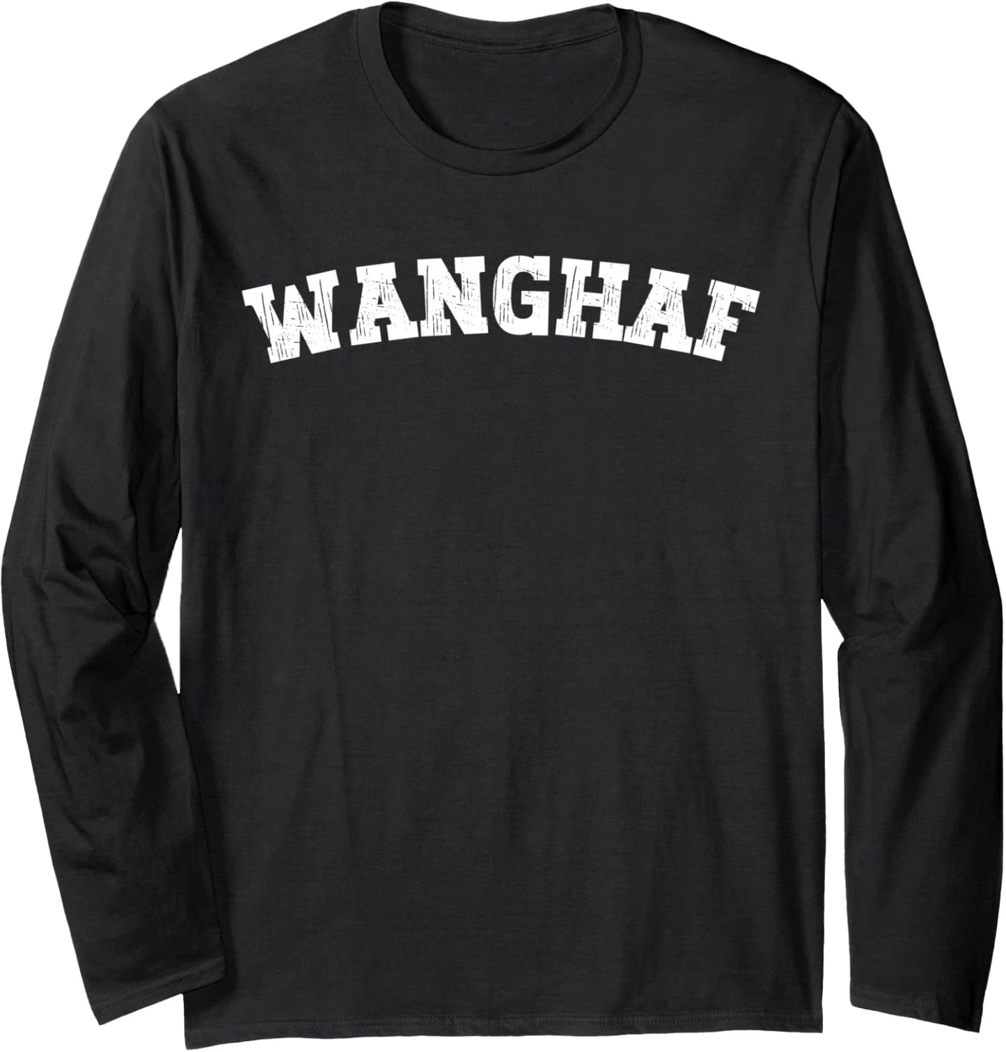 WANGHAF Meme Funny Design Minimalist Letters Long Sleeve T-Shirt