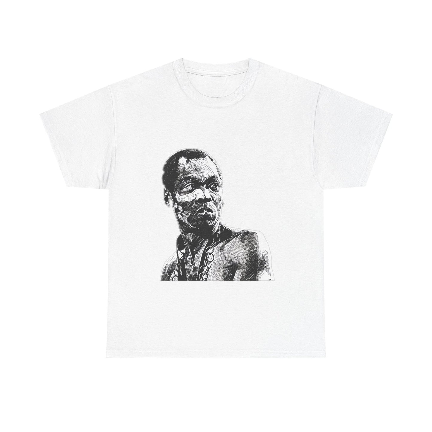Fela Kuti Black White Art Graphic Print Unisex Short Sleeve Crew Cotton T-Shirt