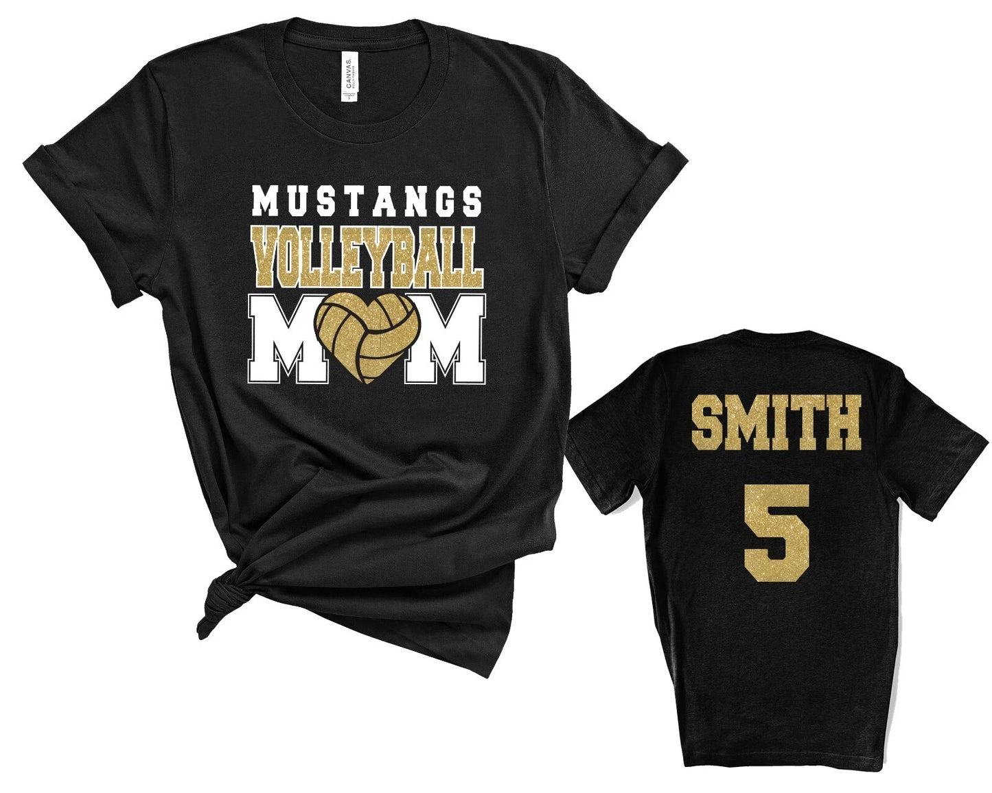 Custom Personalized Glitter Volleyball Mom Design Unisex Soft Jersey T Shirt