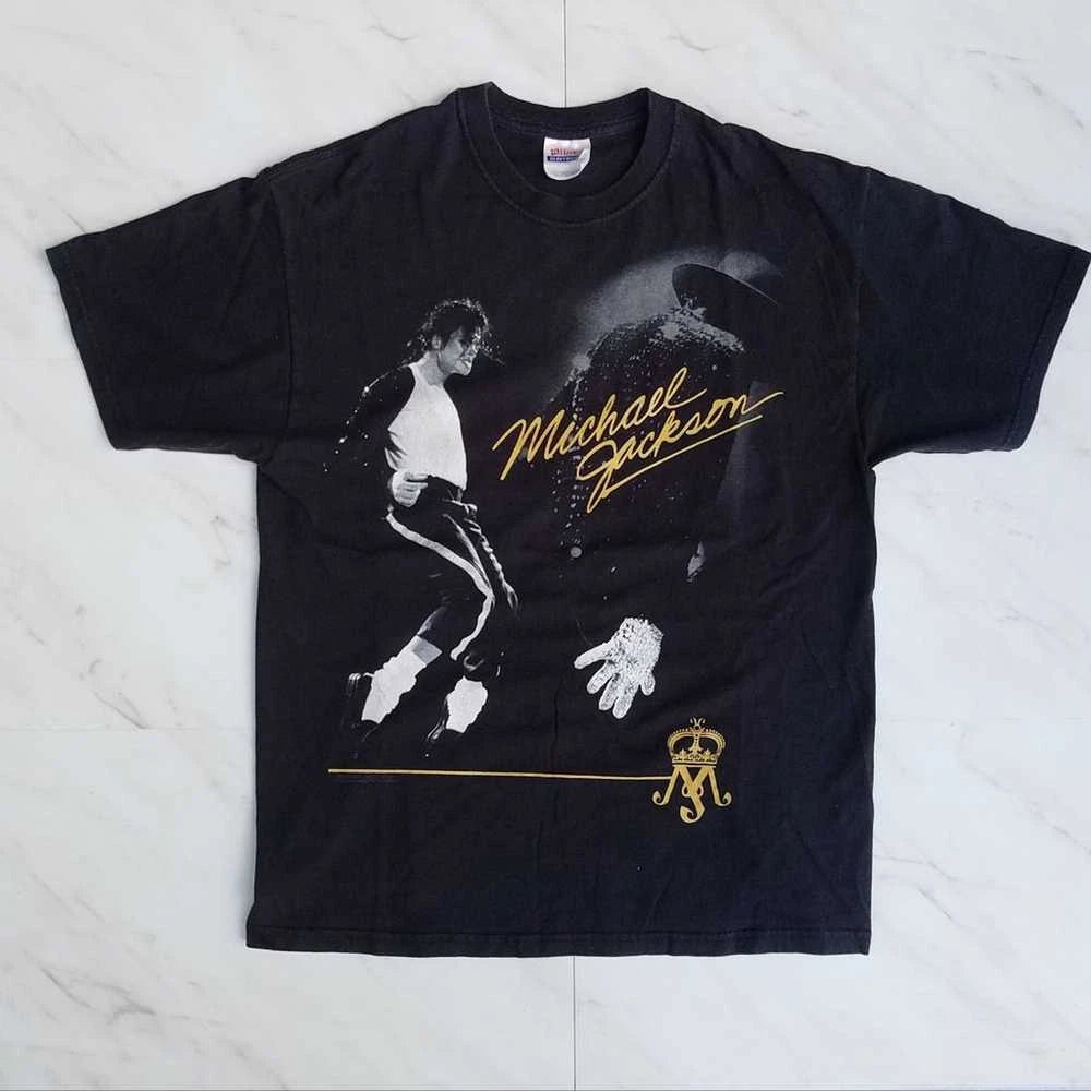 Hanes Men's Michael Jackson King of Pop T-Shirt Vintage Rare Retro Graphic Tee