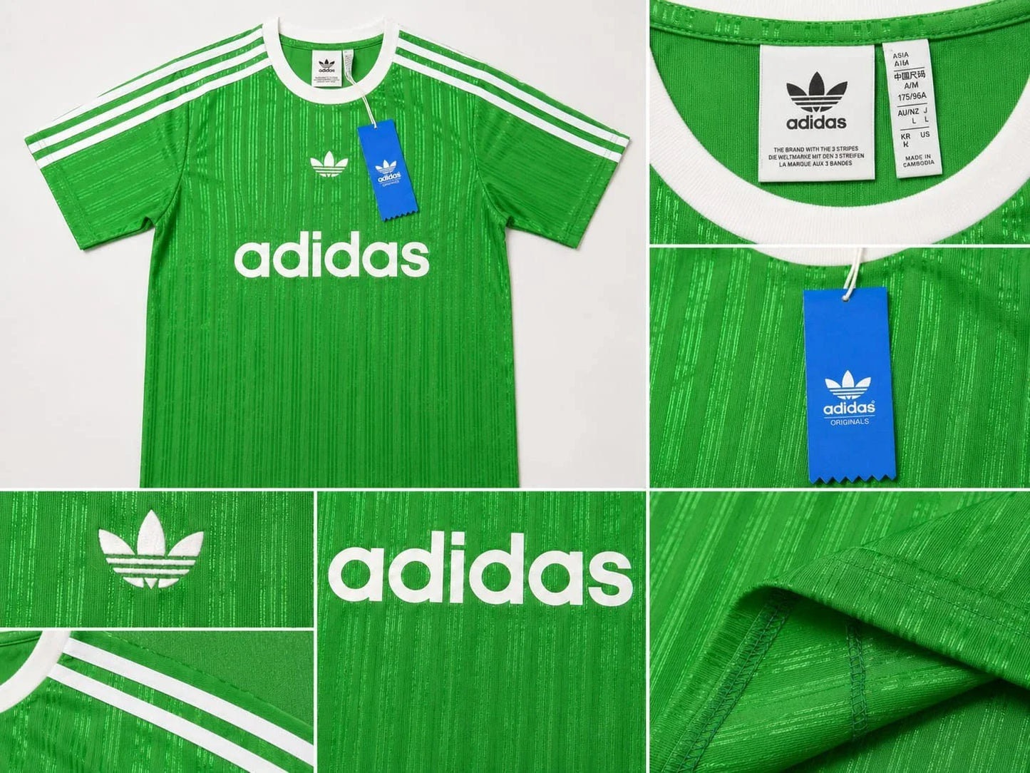 Adidas Originals Men's Trefoil 3 Stripes T-Shirt Shirt S-XXL GREEN/WHITE
