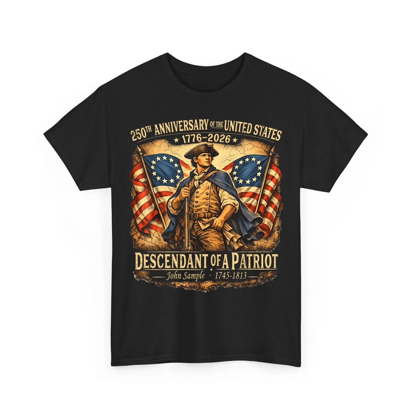 Custom Descendant Of A Patriot 250th Anniversary USA 250 Years Birthday T-Shirt