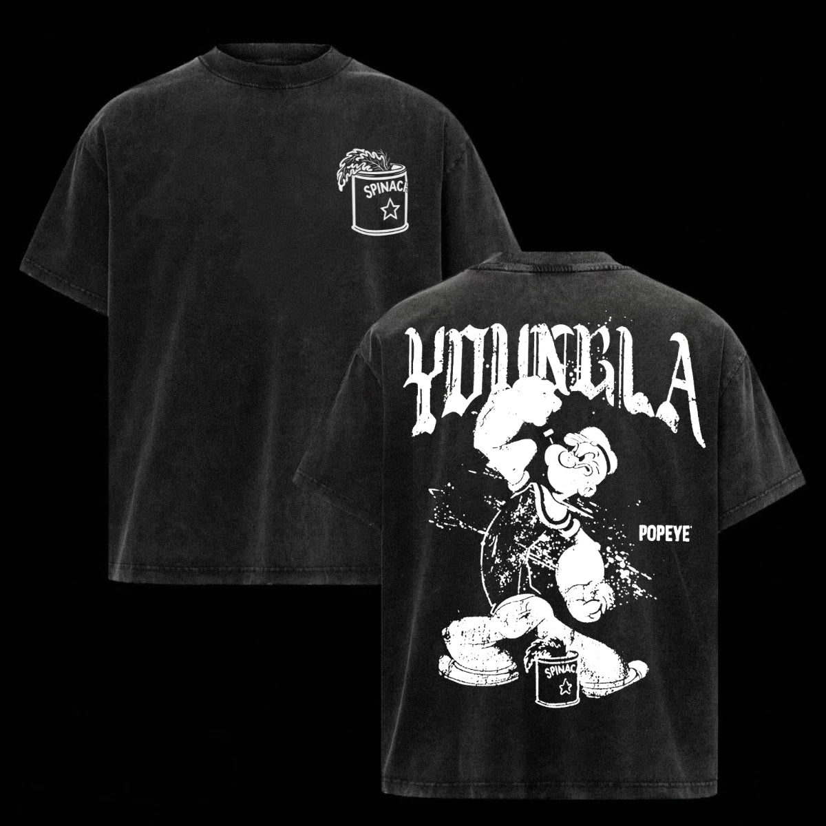 YoungLA Popeye Shirt Gym Shirt Heavy Cotton Men's Tee Fitness Top Graphic Tee