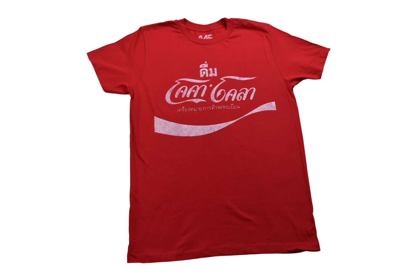 Mighty Fine Coca-Cola Mens Thai Coke Thailand Graphic Red Shirt New M-2XL