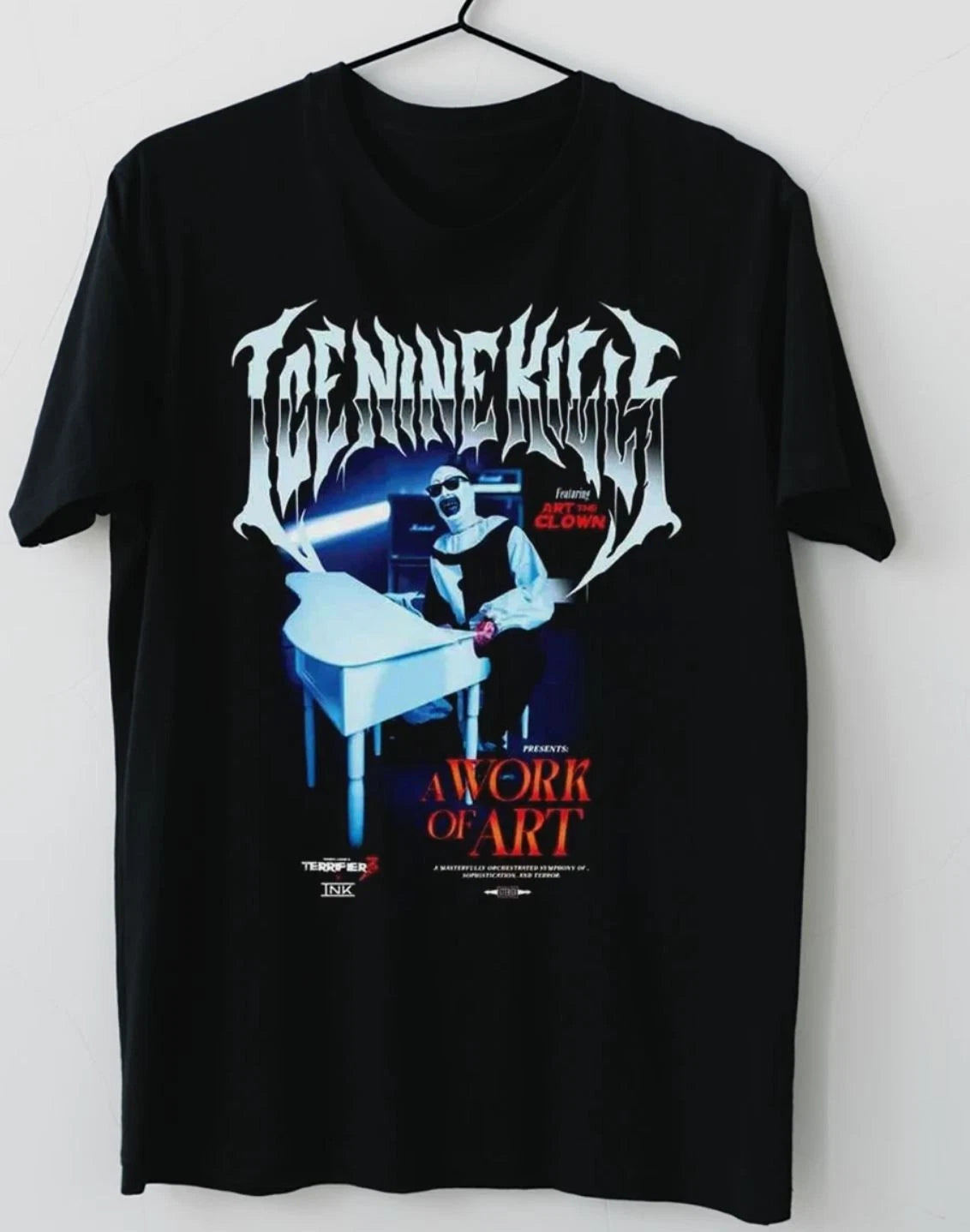 Ice Nine Kills x Terrifier 3 A Work Of Art Piano 2024 Merchandise T-Shirt