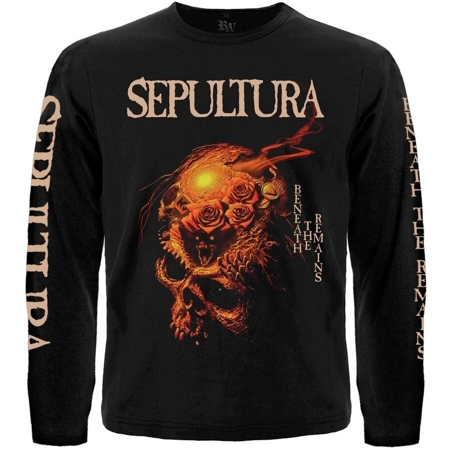 Sepultura "Beneath the Remains" Long Sleeve Black T-Shirt cavaliera