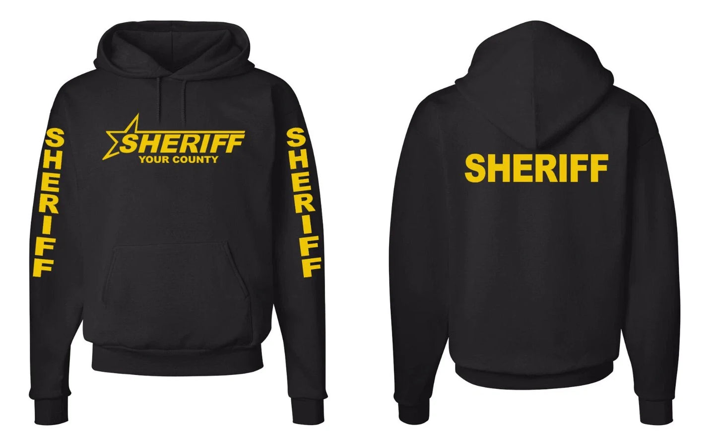Custom County Sheriff Logo- Personalize Hooded Sweatshirt S-5XL