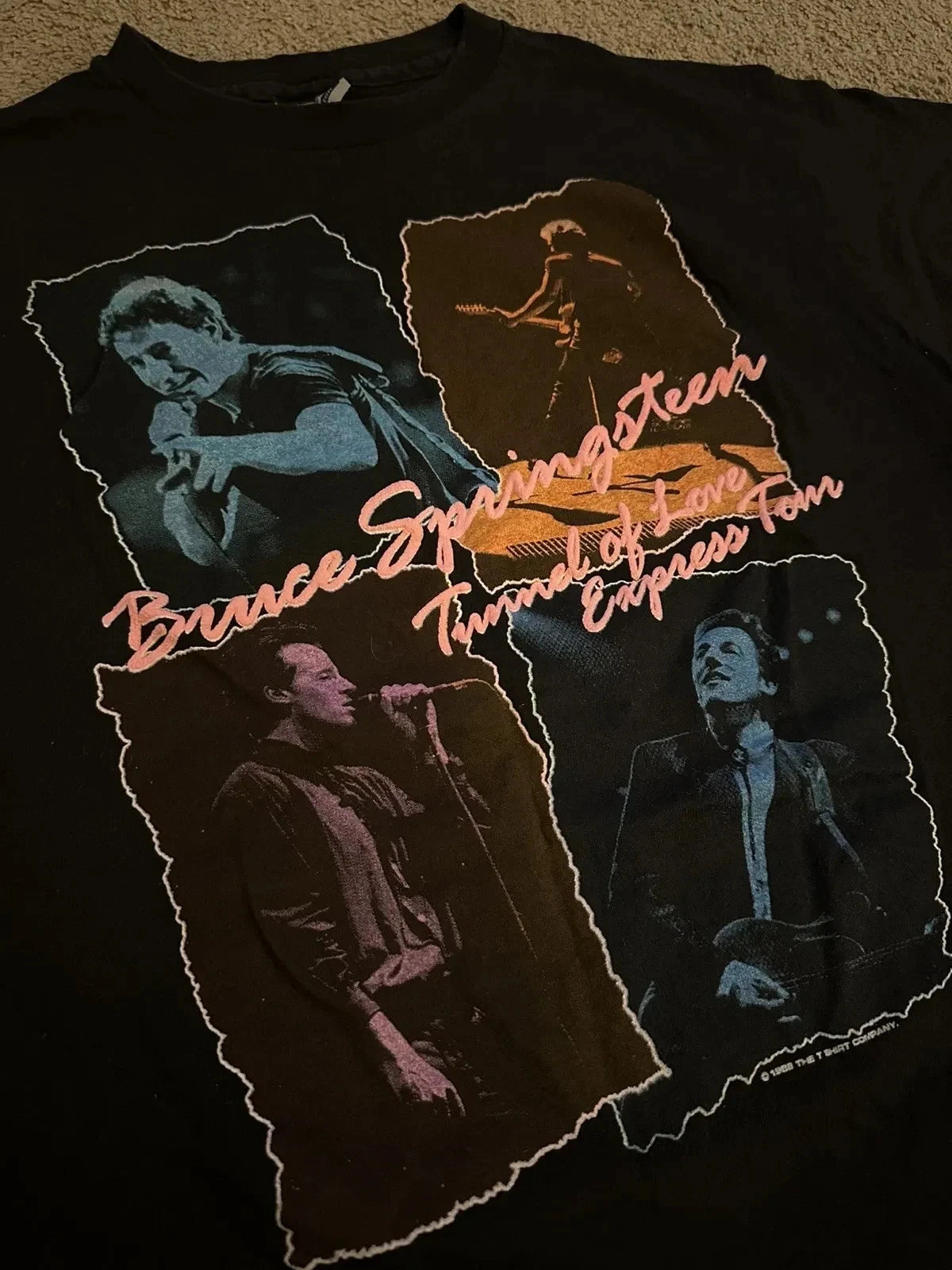 Vintage Bruce Springsteen Shirt L Black 1988 Tunnel of Love Tour Band 80s