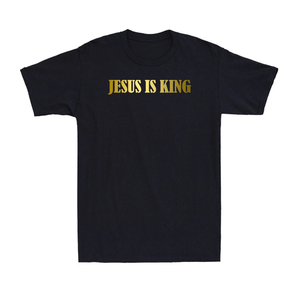 Jesus Is King Golden Print Funny Christian Faith Gift Vintage Men's T-Shirt