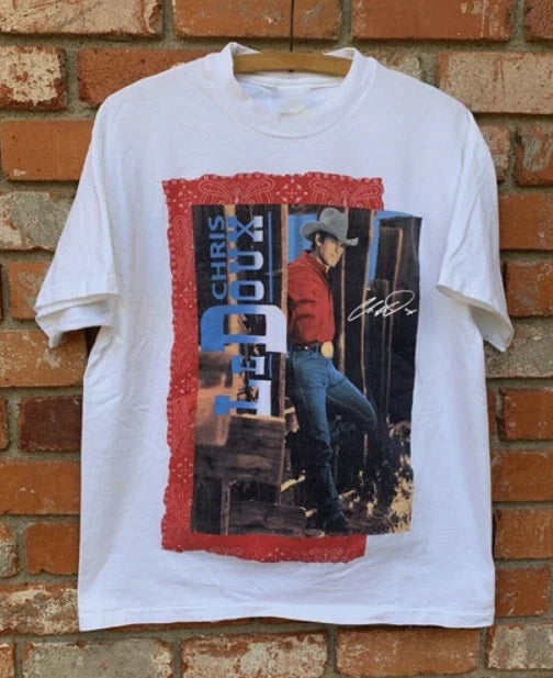 90s Vtg Chris Ledoux Country 1995 Tour White Size S-5XL Unisex T-Shirt For Fans