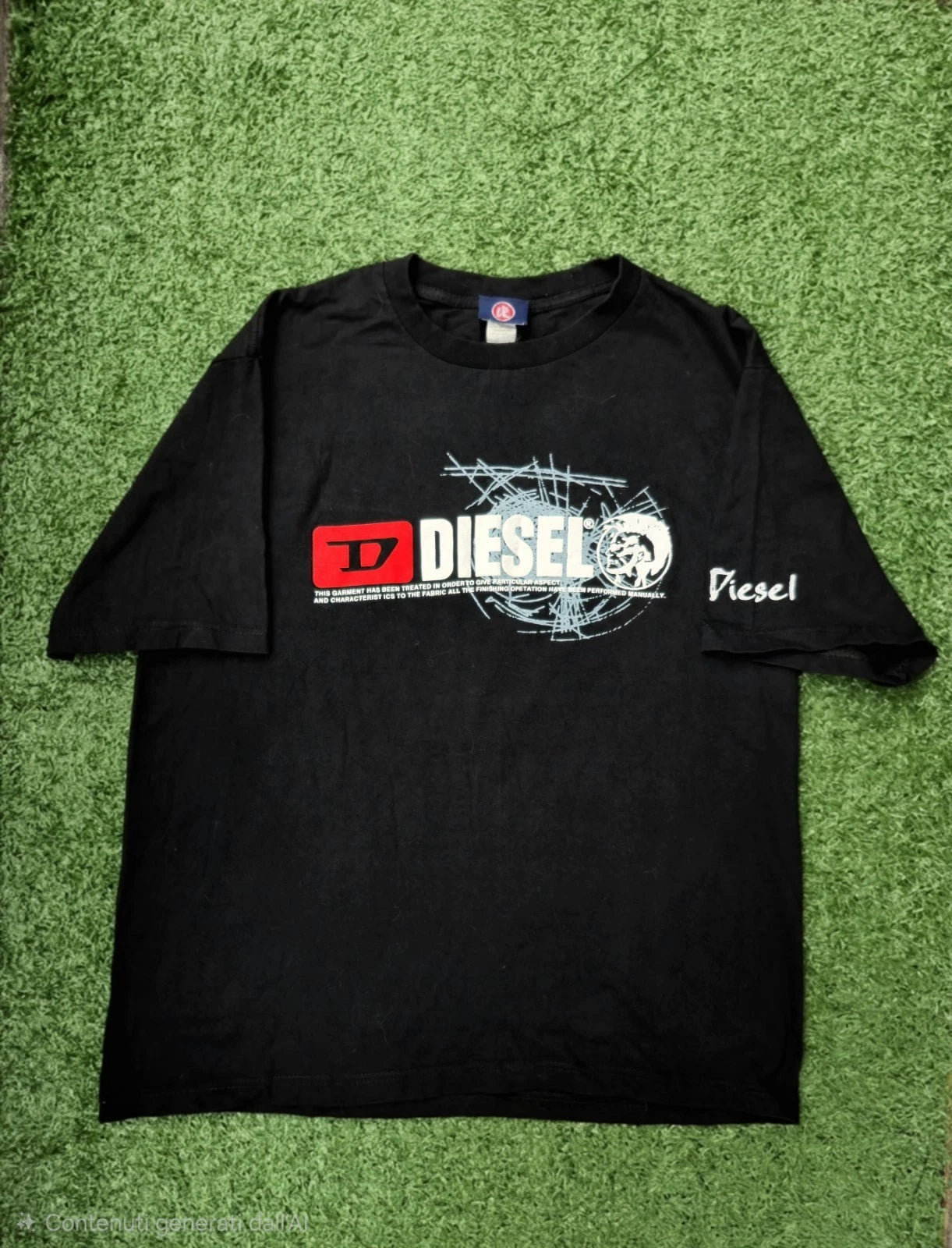 Vintage Y2K Mohawk Logo Diesel T-Shirt - Tiger Tag Rare - Boxy Fit - Size...