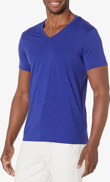 Armani Exchange Men's Basic Pima V-Neck T-Shirt, Deep Royal Blue, XL