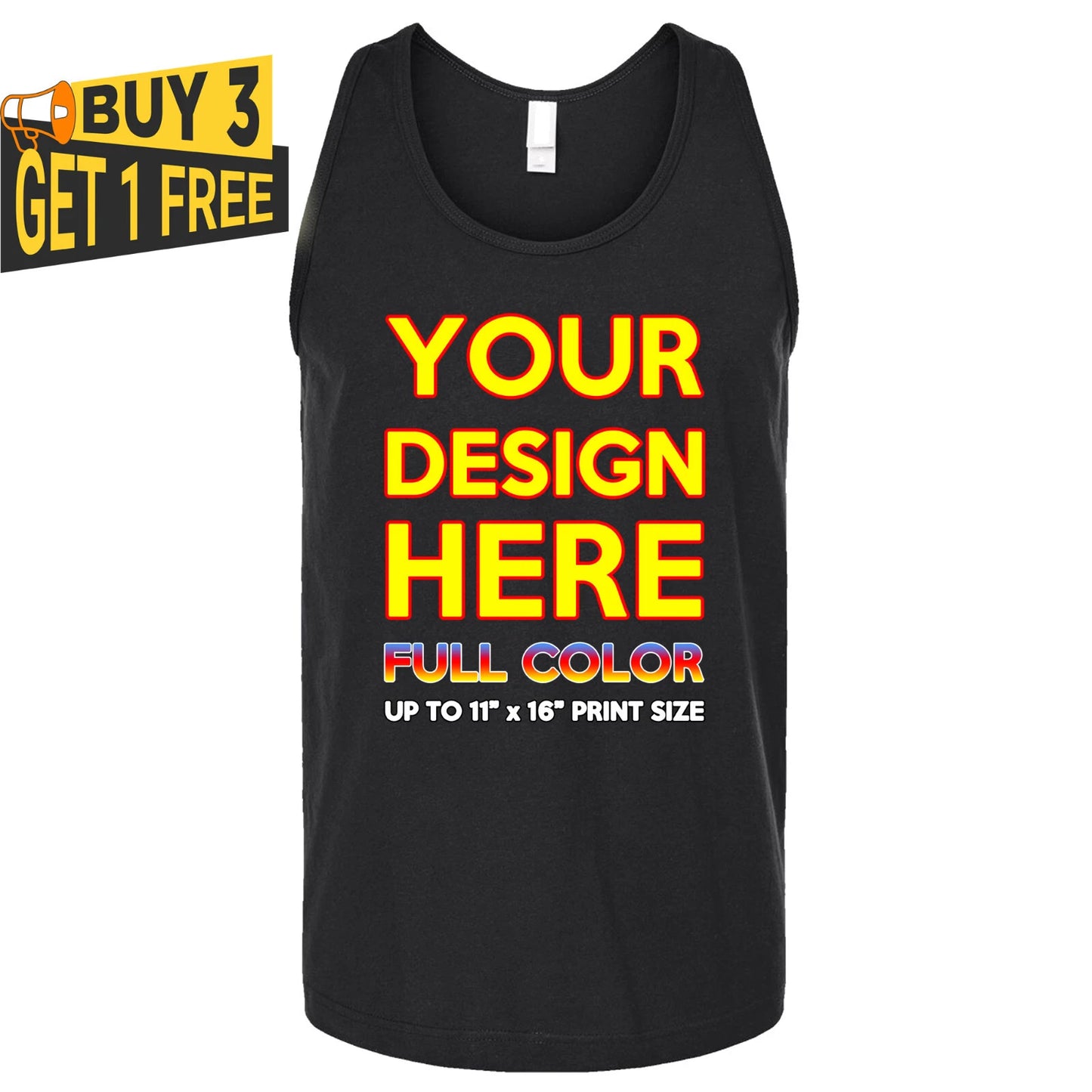 Full Color Custom Print Text or Photo On Tank Top Your Logo Design Print Tee