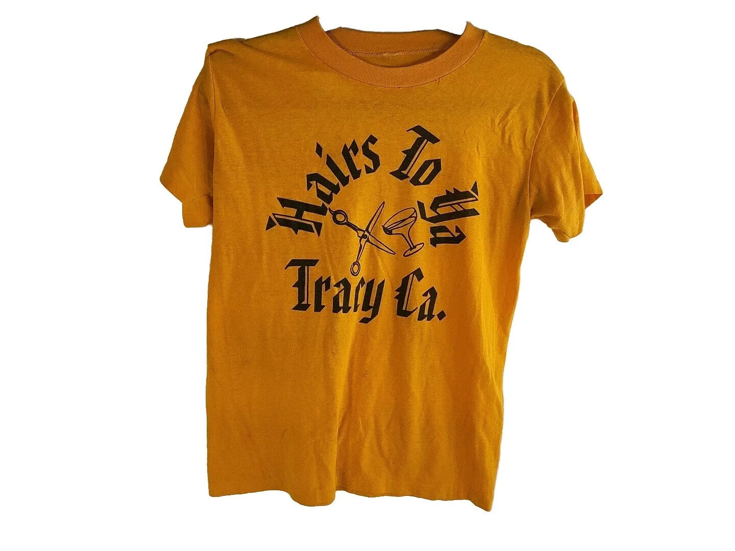 Hair To Ya Tracy California Custom Graphic T-Shirt Yellow Small