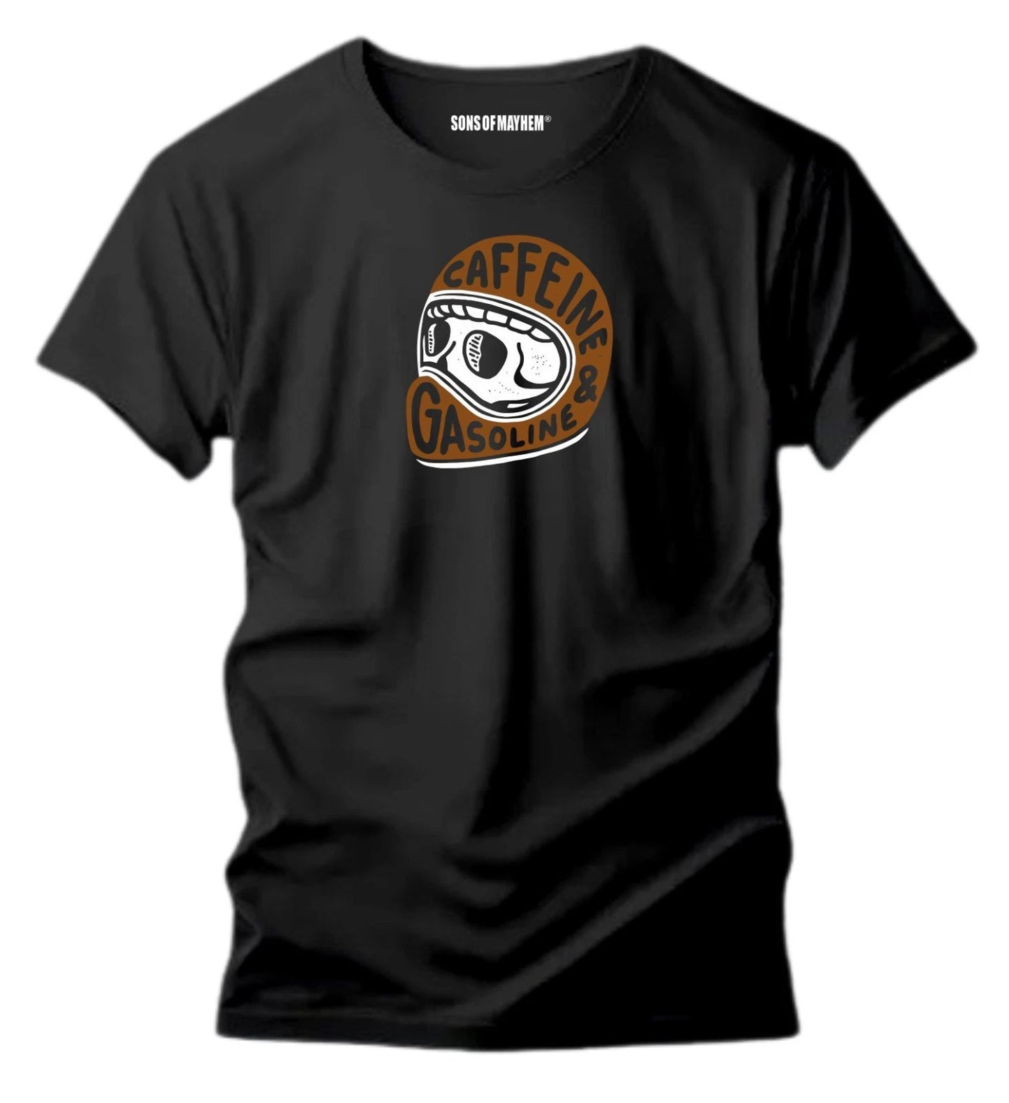 Caffeine & Gasoline T Shirt Bike Clothing Motorcycle Motorbike Biker Racer Top