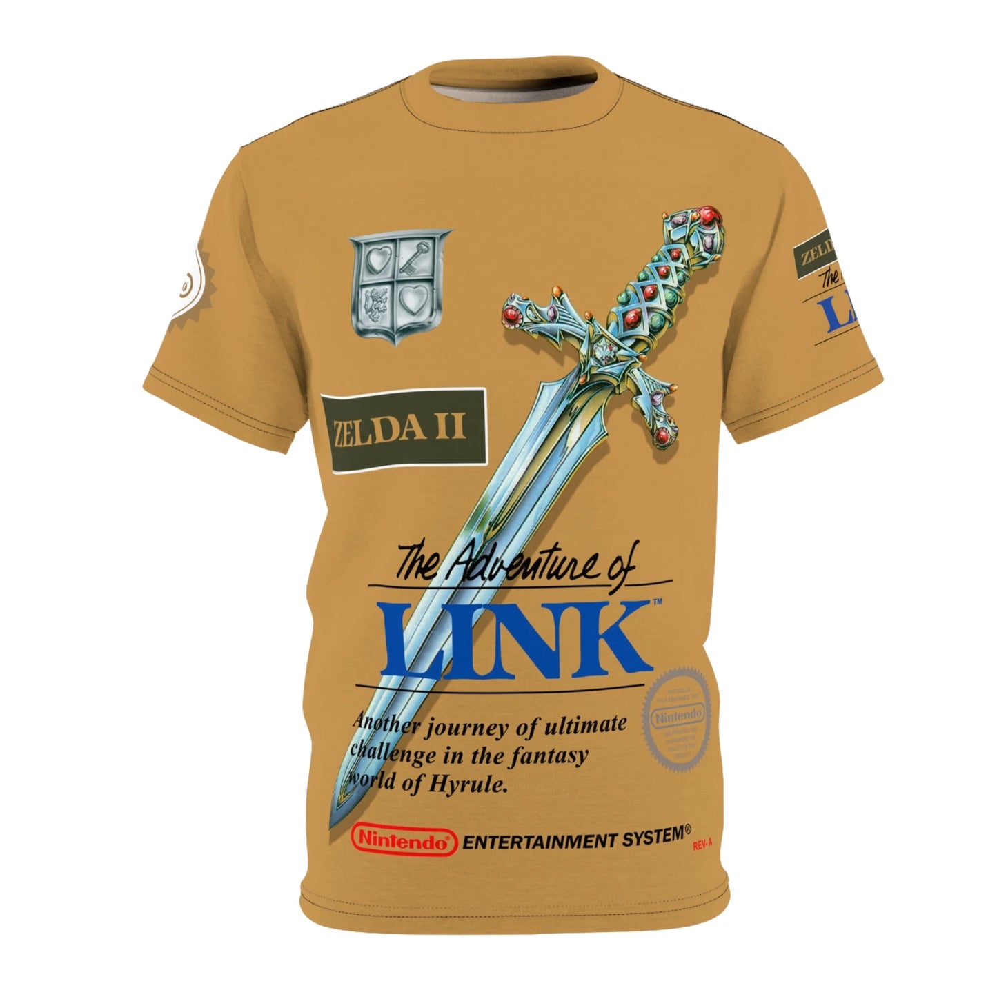 Zelda II: The Adventure of Link 1988 NES Retro Nintendo Video Game Cover T-Shirt