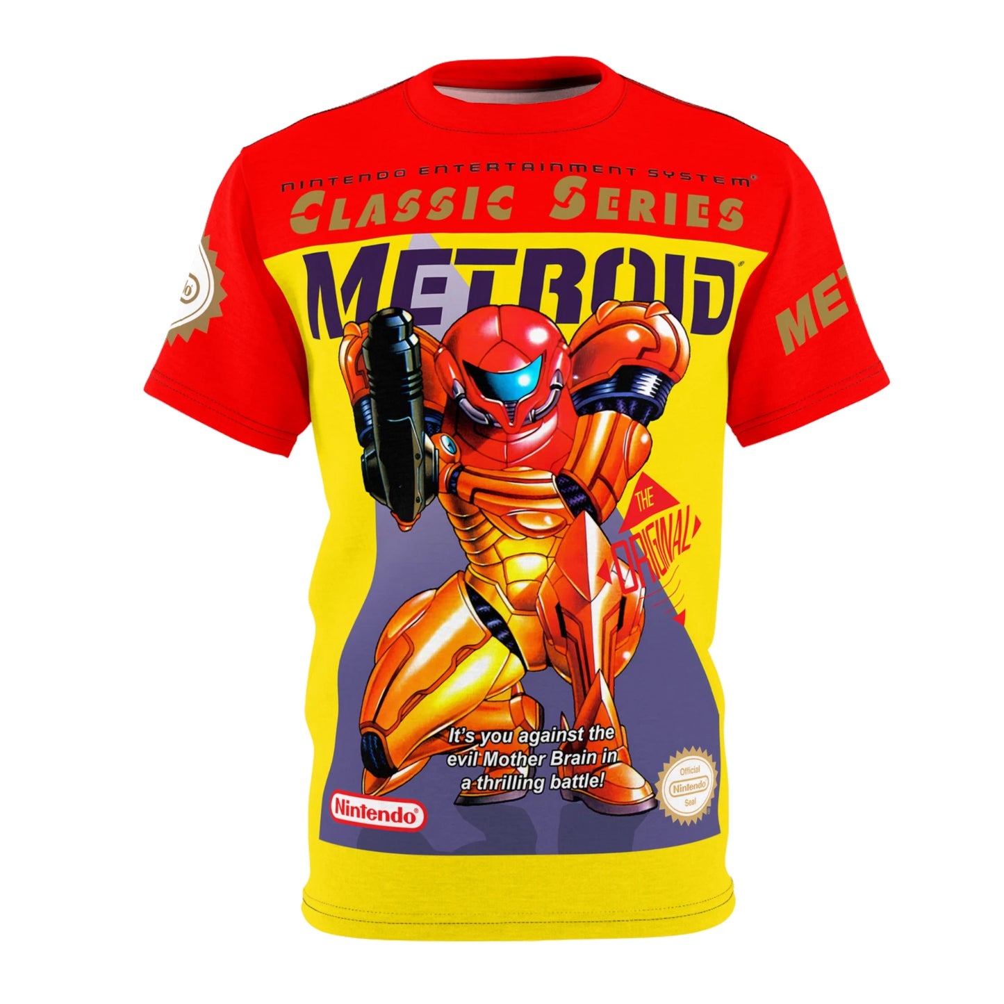METROID 1986 NES Retro Vintage Nintendo Video Game Cover T-Shirt