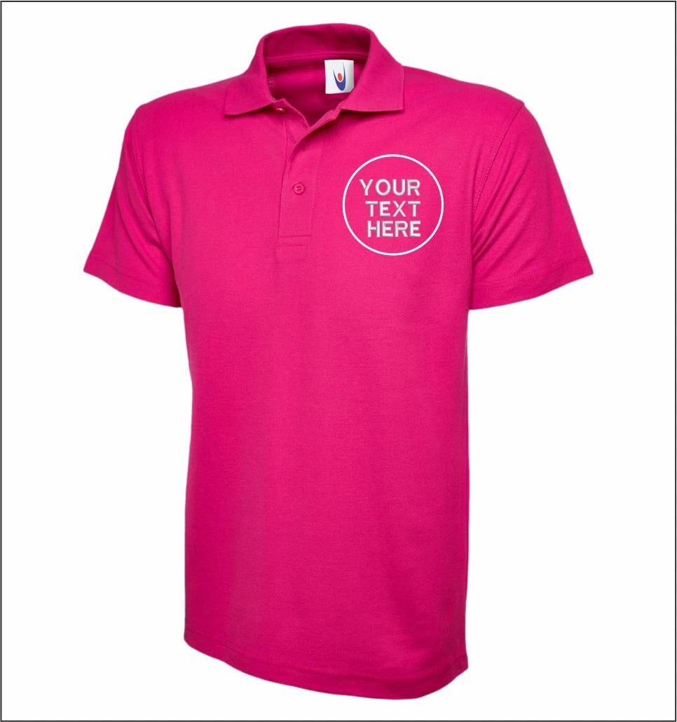 Personalised Work Wear Poloshirt Custom Embroidered Classic Polo Tee Shirt UC101
