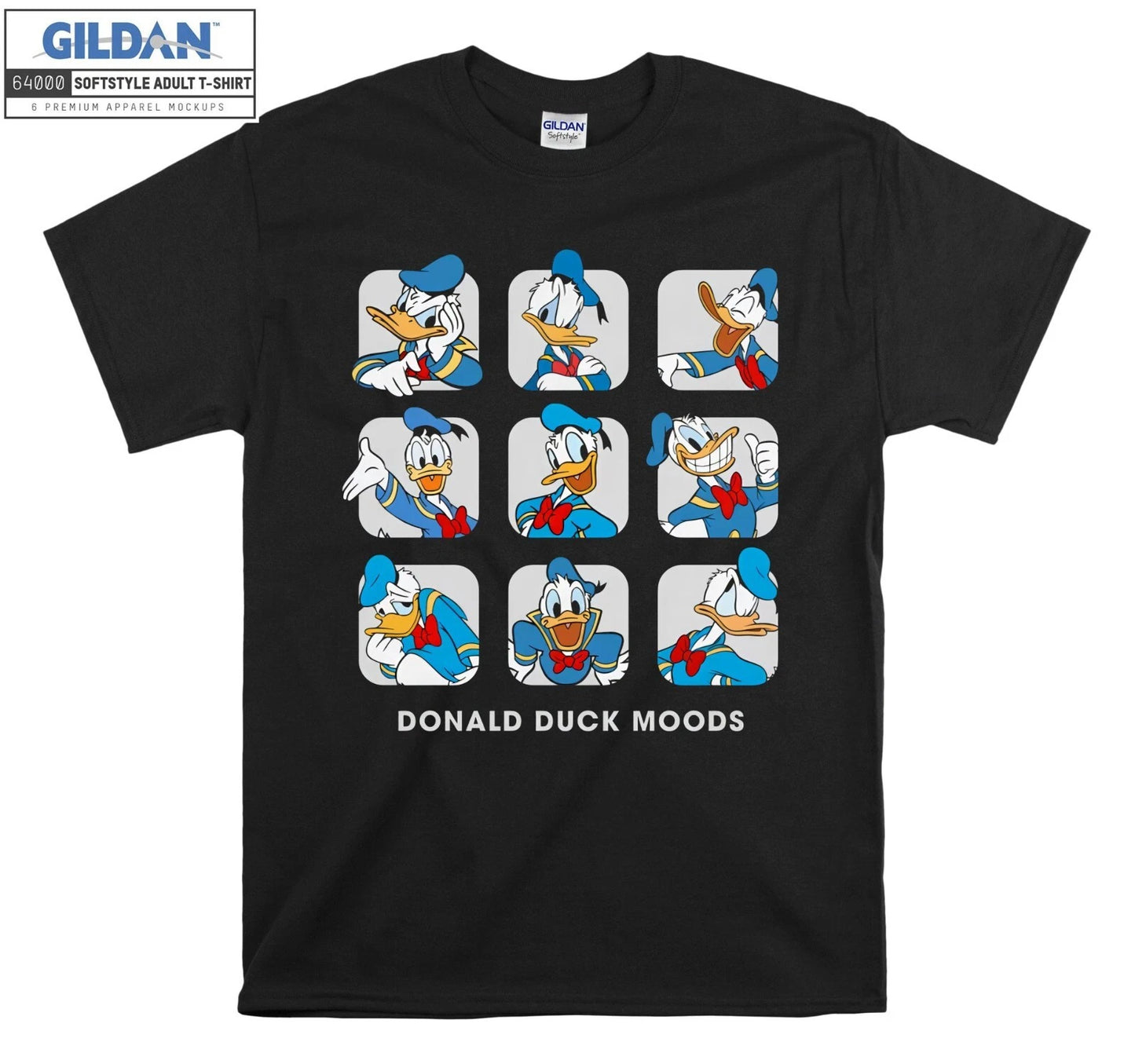 Donald Duck Moods Disney Cute T-shirt Gift T shirt Men Women Unisex Tshirt 6340