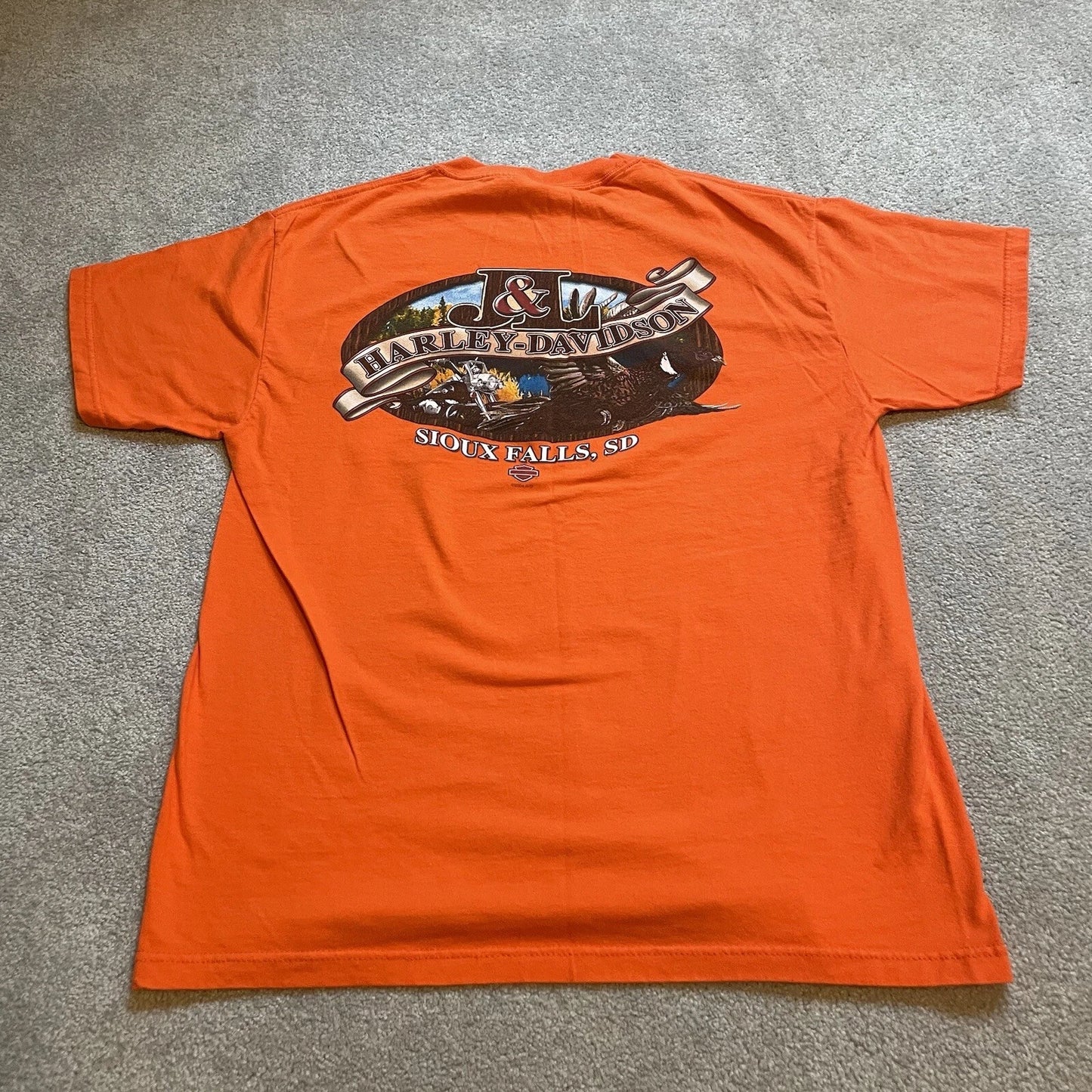 Harley Davidson Shirt Men Large Biker Motorcycle South Dakota Outdoor Pocket Y2K