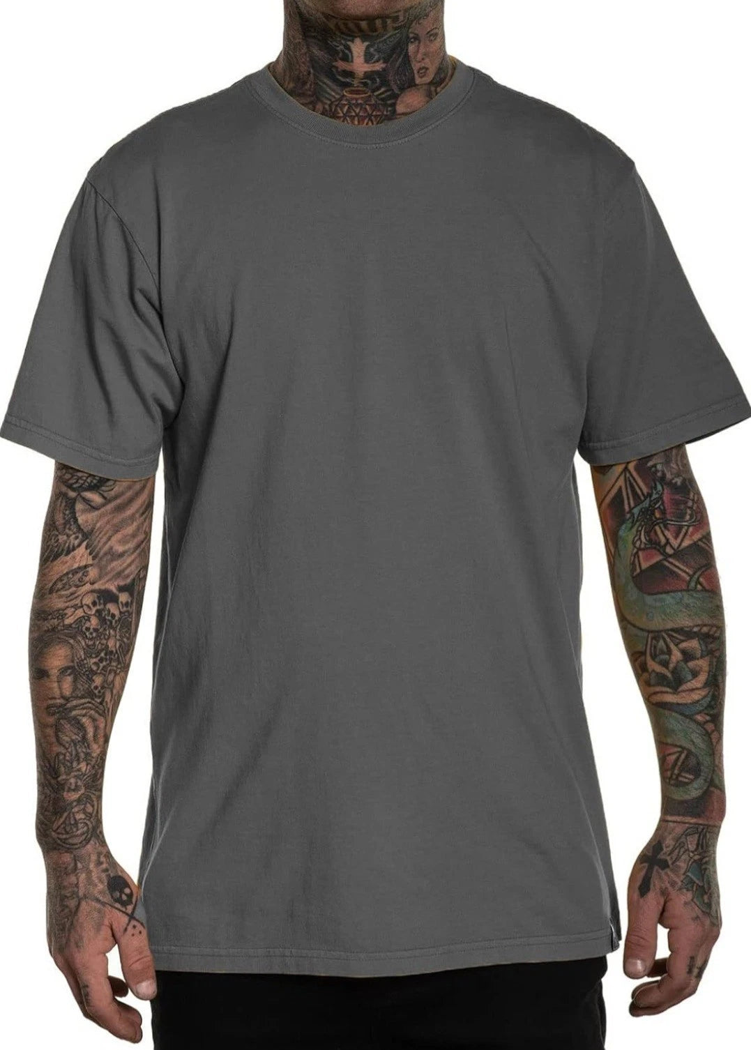 XL_ Sullen Solids SCM4199 Premium_Pewter_steel_ Plain Short Sleeve T-shirt