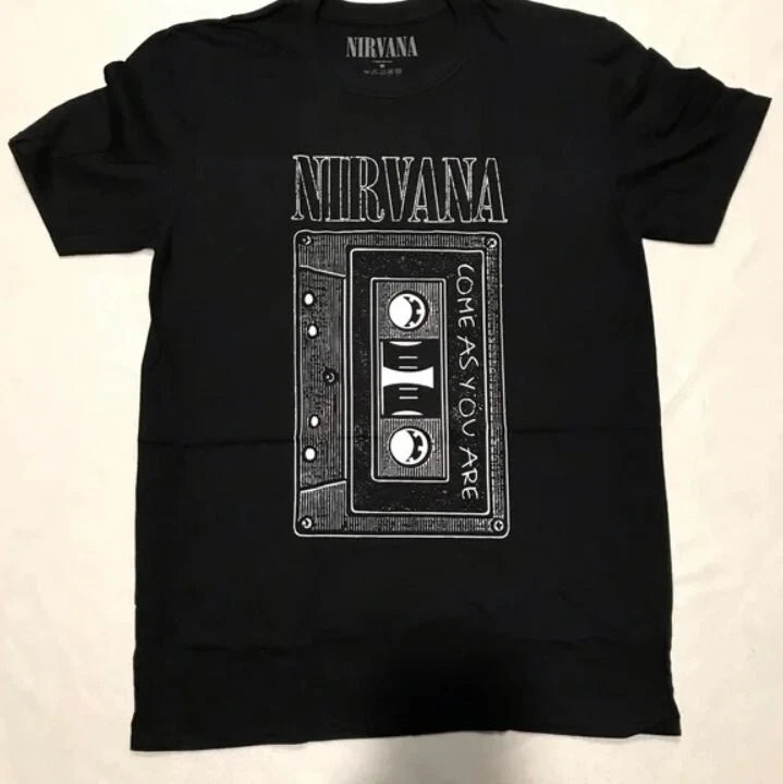 Nirvana t-shirt, black, “Come as you are,” cassette vintage men shirt