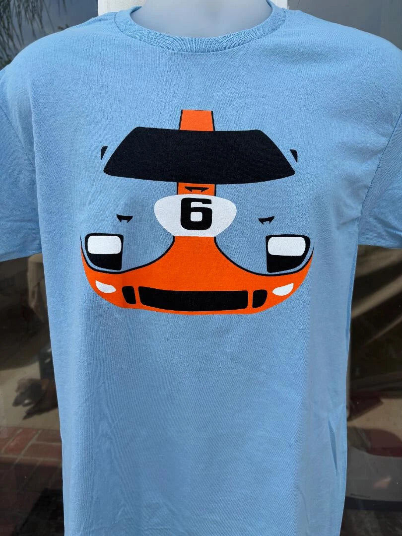 1969 race winning Ford GT40 T-Shirt Team RACING COLORS SCCA GT Jacky Ickx