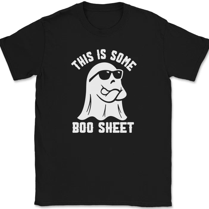 This Is Boo Sheet T-Shirt Funny Halloween Ghost Costume Bull Sh-t Tee