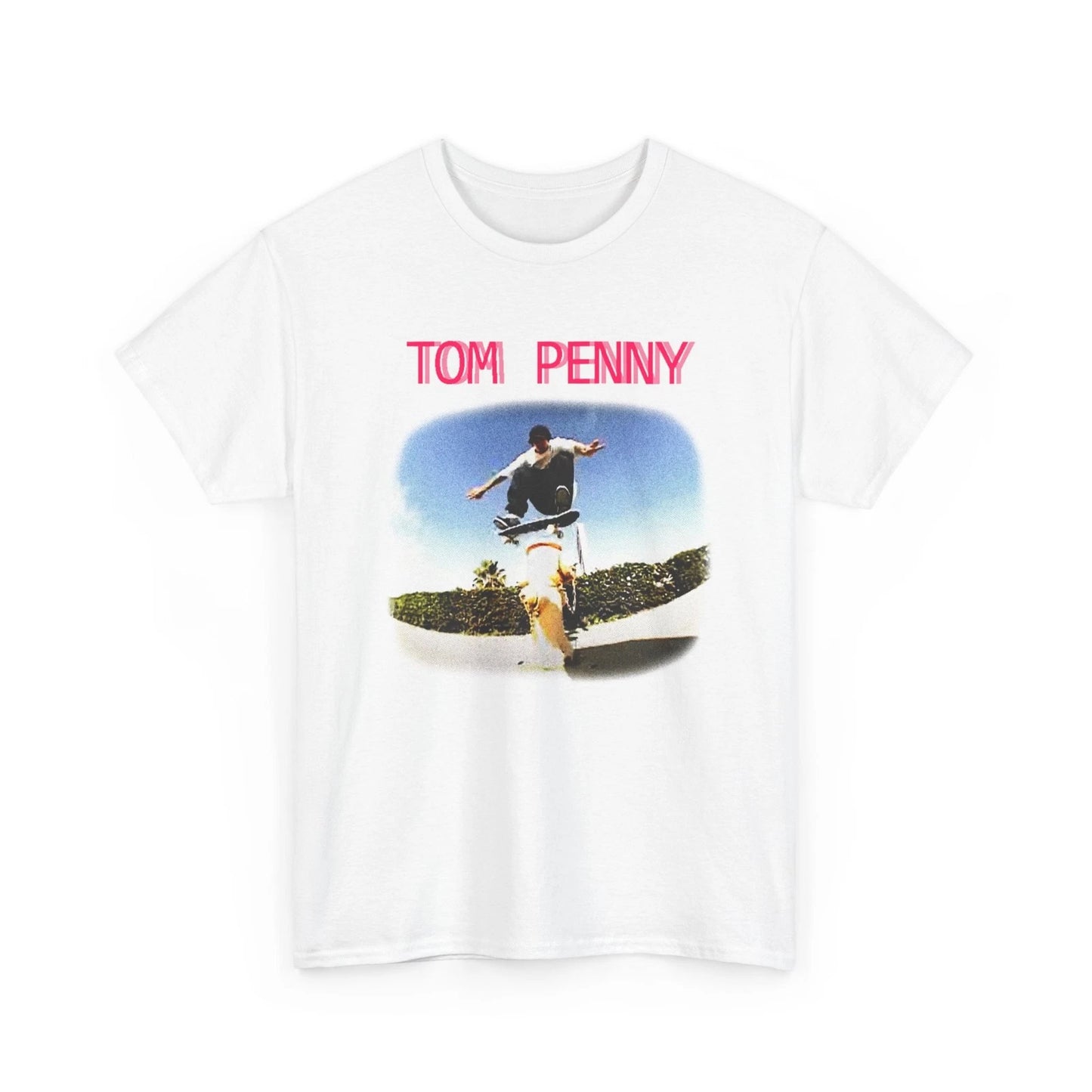 tom penny lofi vhs style graphic skateboarding fan art pixelated letters tshirt