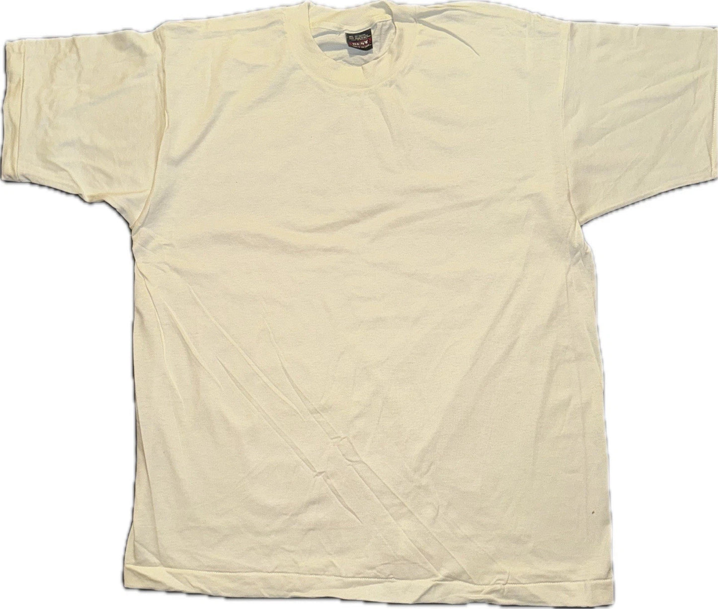 Vintage NOS 90’s XL Ivory Blank Fruit Of The Loom Best T-shirt. Single Stitch.