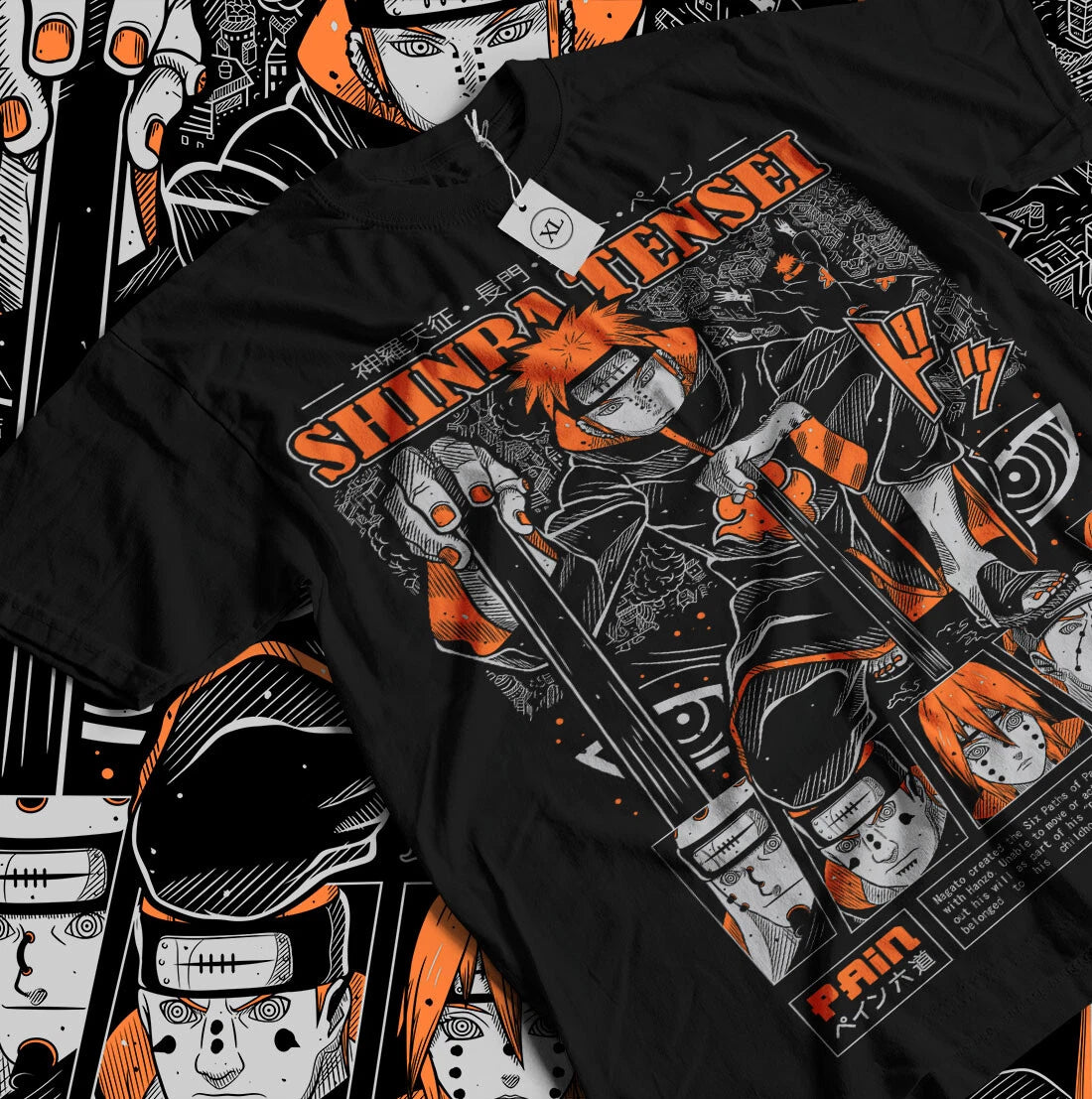 Naruto Itachi Uchiha T-shirt Pain Akatsuki Horror Anime Gift shirt All Size