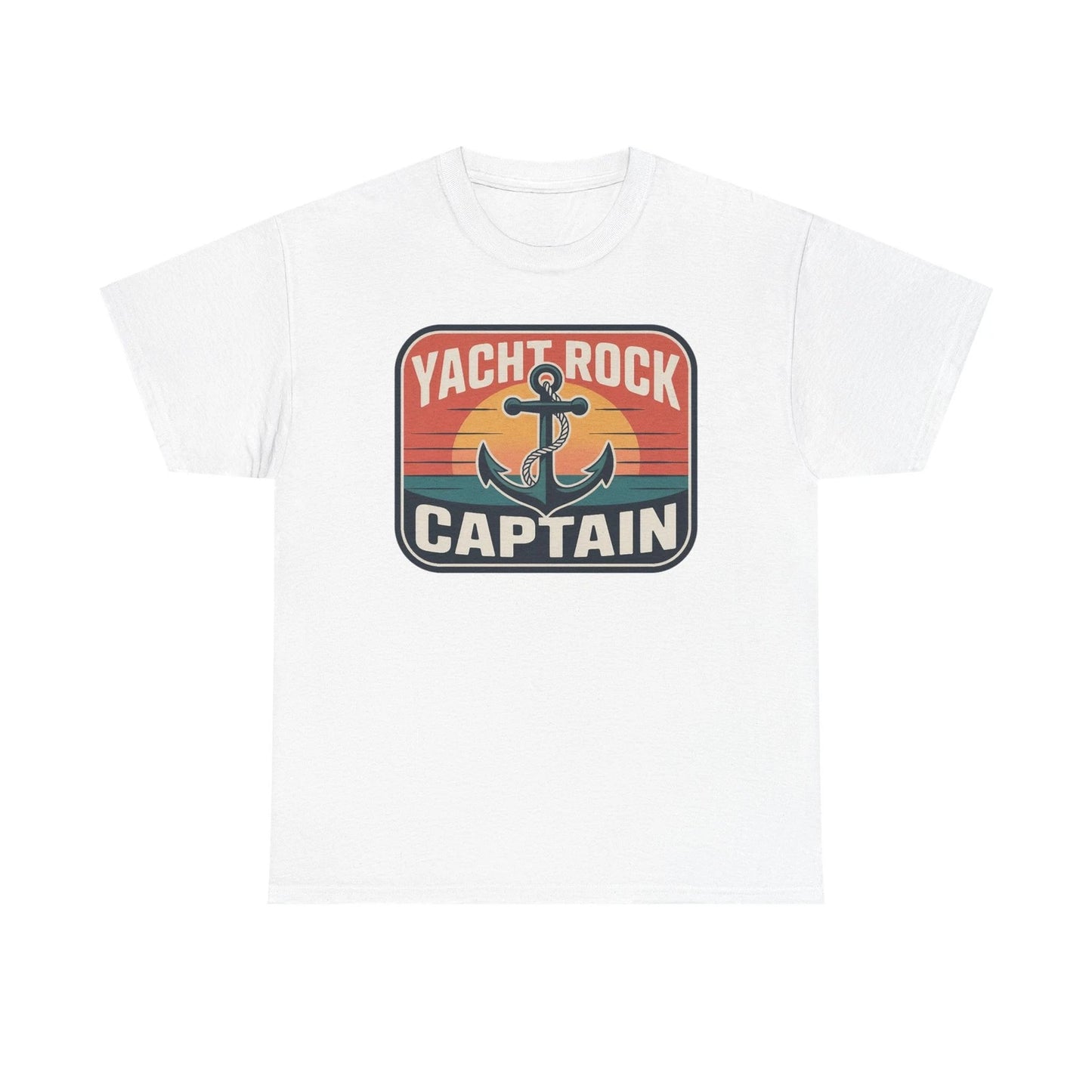 Yacht Rock Captain T-Shirt | Vintage Sunset Anchor Graphic Tee | 70s 80s Vibes