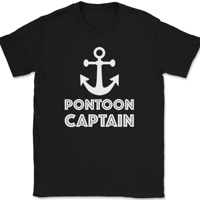 Pontoon Captain T-Shirt Funny Boat Lake Vacation Weekend Tee