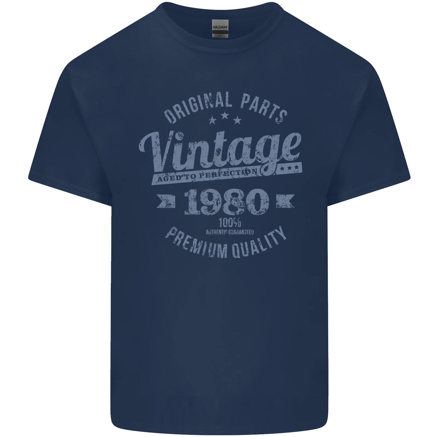 Vintage Year 46th Birthday 1980 Mens Light Cotton T-Shirt Navy Blue