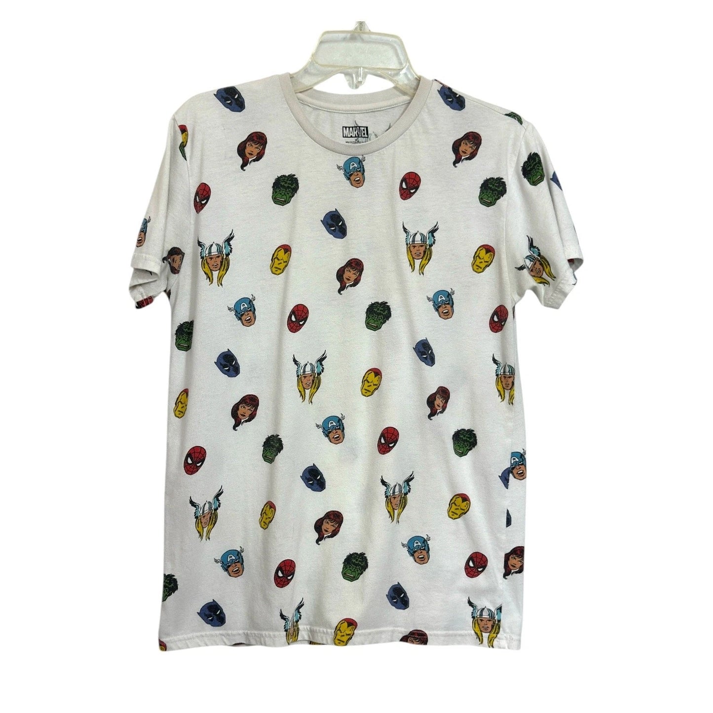 Marvel Superheroes All-Over Print T-Shirt M Pop Art