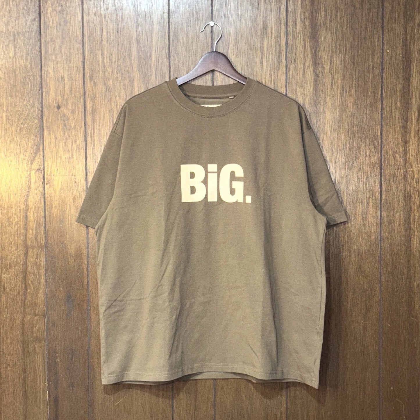 Bigger Than Bigger T ShirtMens M Boxy Fit Minimalist Big LogoStreetwear Brown