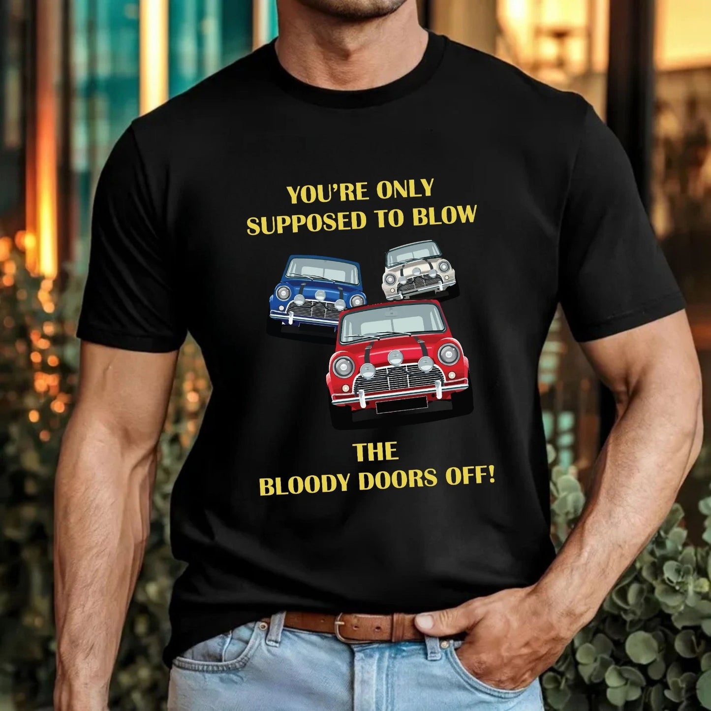 Retro Mini Cooper Quote T-Shirt Classic Car Lover Vintage British Movie Gift Top