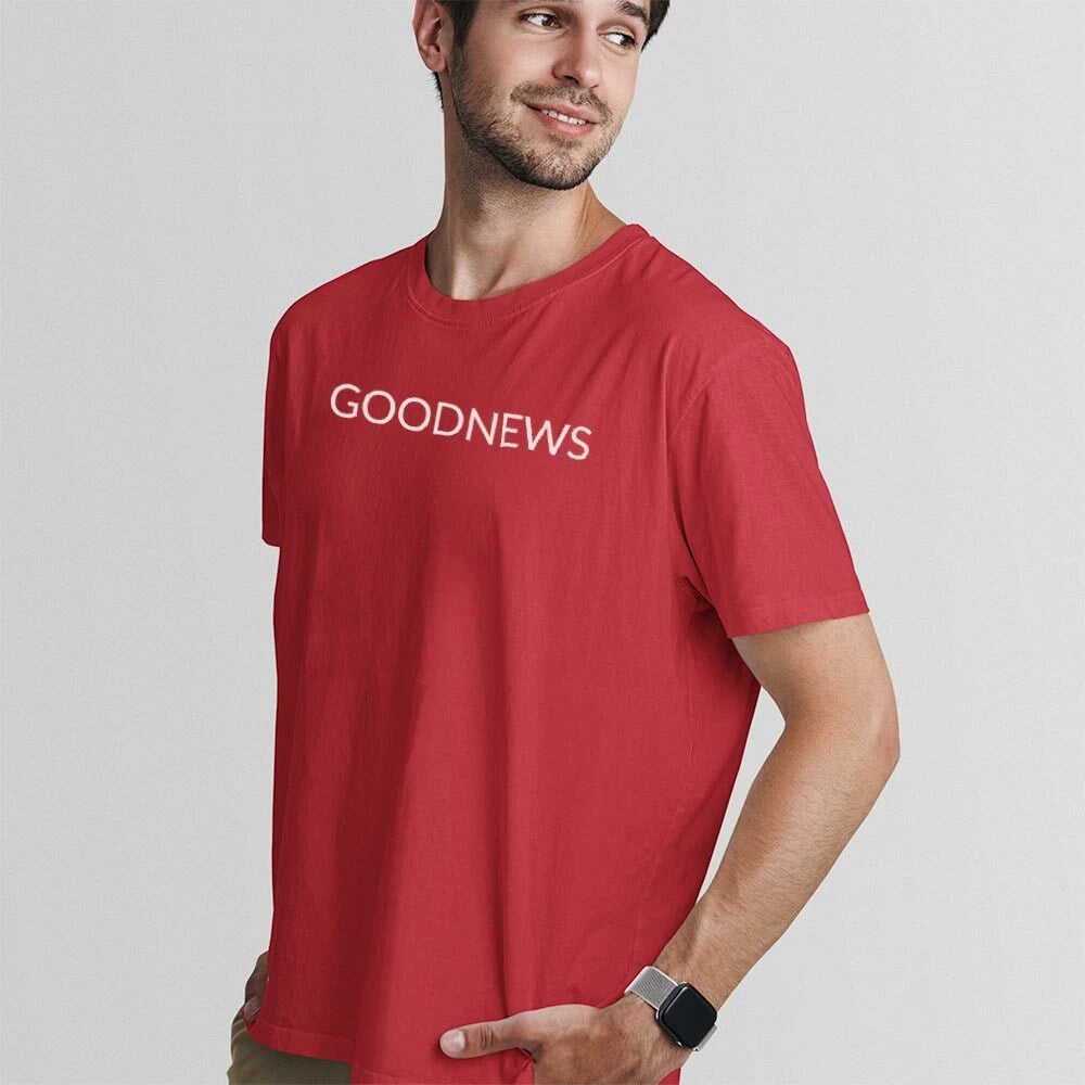 GOODNEWS UnisexTshirt-Simple Minimal Printed One Liner