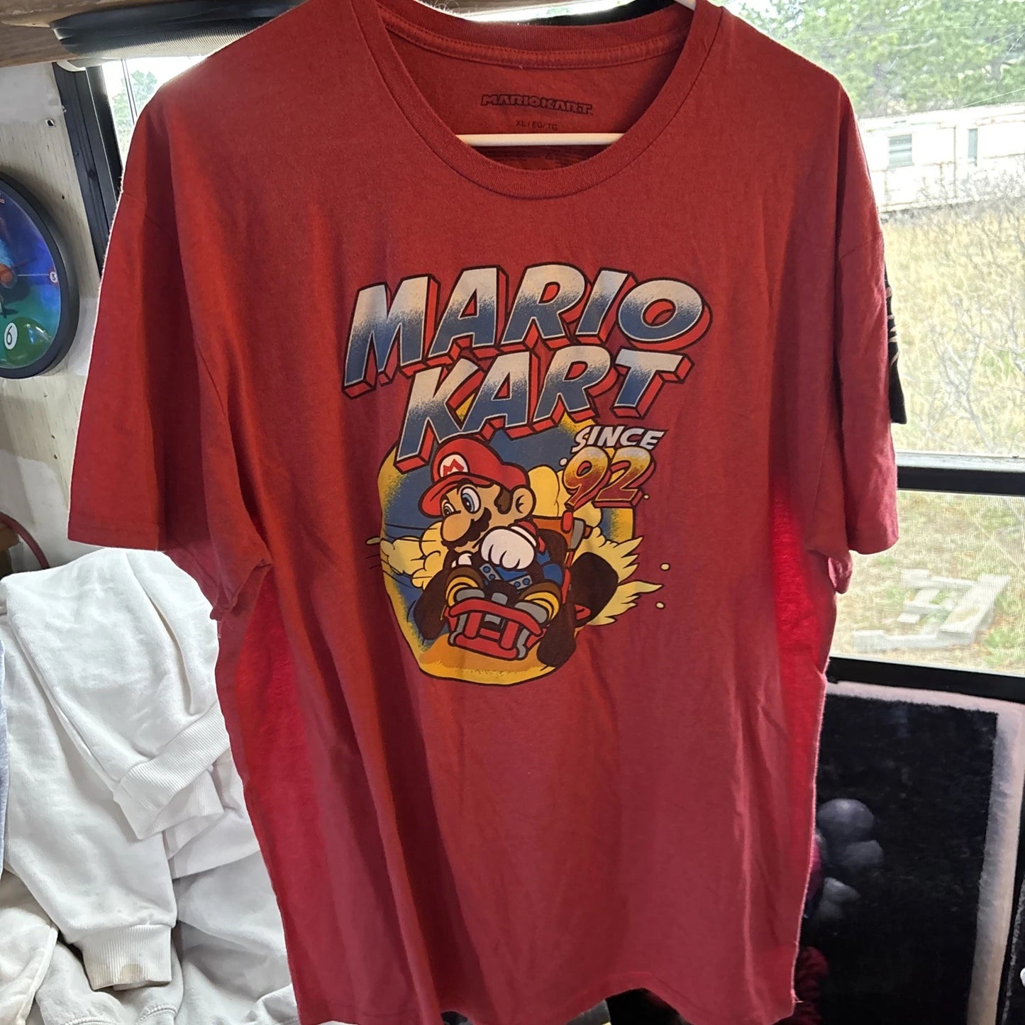 NINTENDO Red Graphic T Shirt Size Men’s XL ‘Mario Kart Since 92’ Logo Racing