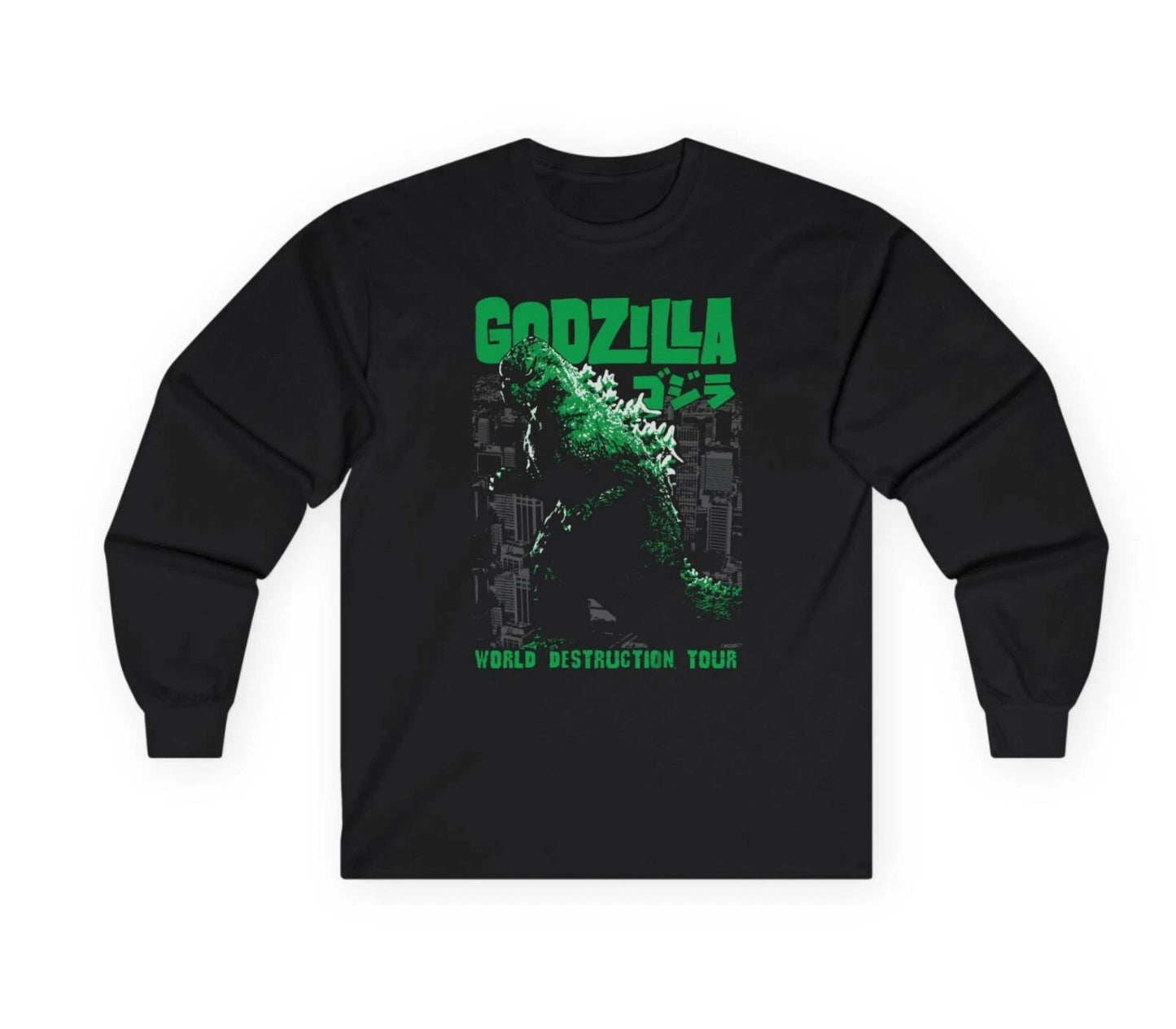 Godzilla World Destruction Tour Licensed Pop Culture MovieUnisex Long Sleeve Tee
