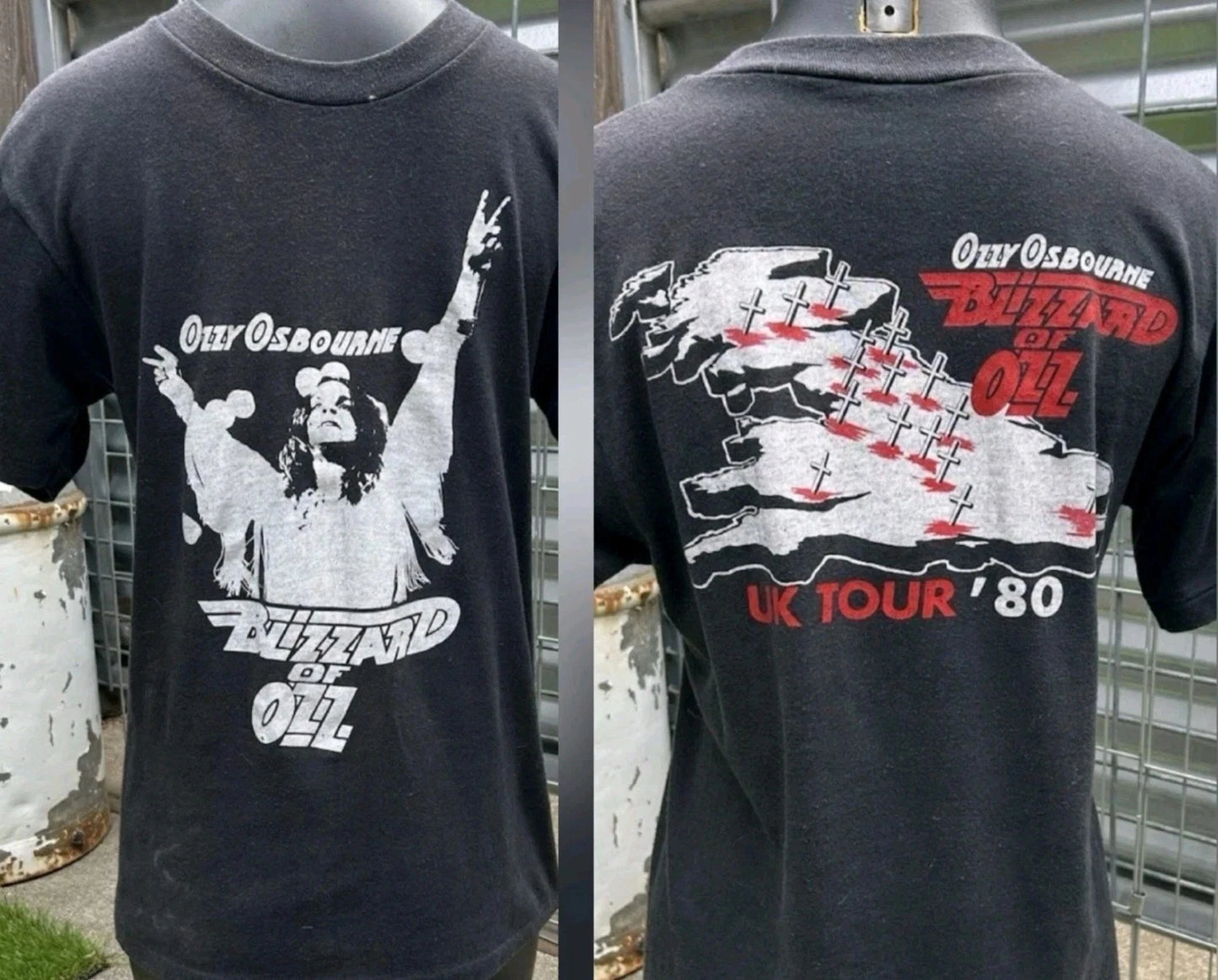 OZZY OSBOURNE VINTAGE 1980 BLIZZARD OF OZZ TOUR SHIRT REMAKE PP3030