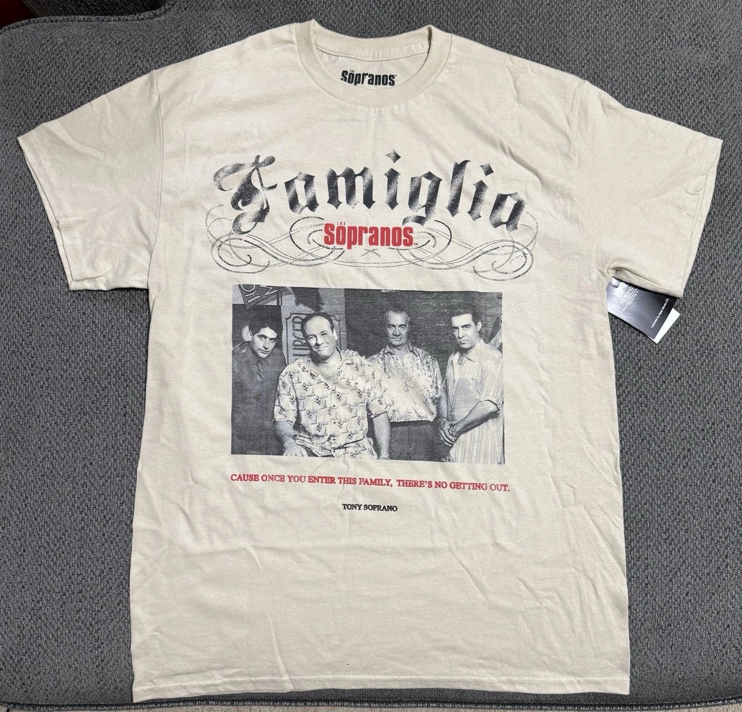 The Sopranos Official Mens Tee Sand Graphic T-Shirt 100% Cotton New Sz M, L, XL