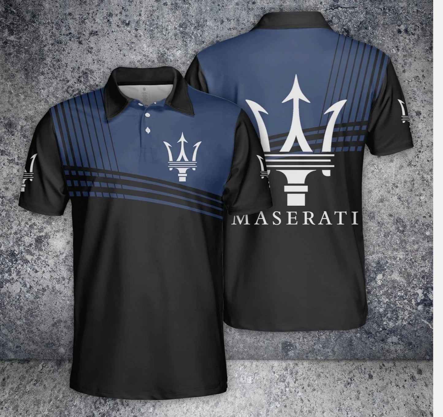 Custom Name Men's Maserati Logo Polo Shirt Gifts - All Size S-5XL