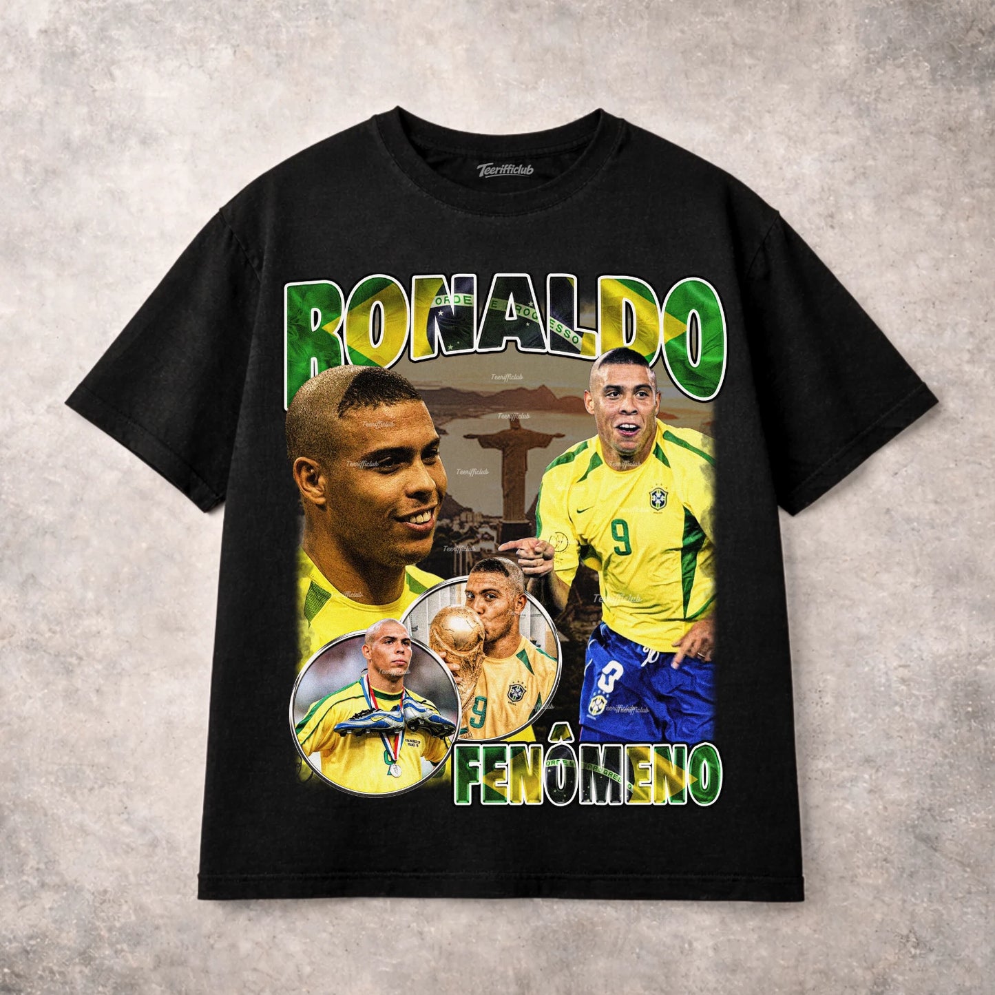 Ronaldo Fenomeno Brazil T Shirt Soccer Football Legend World Cup Graphic Tee