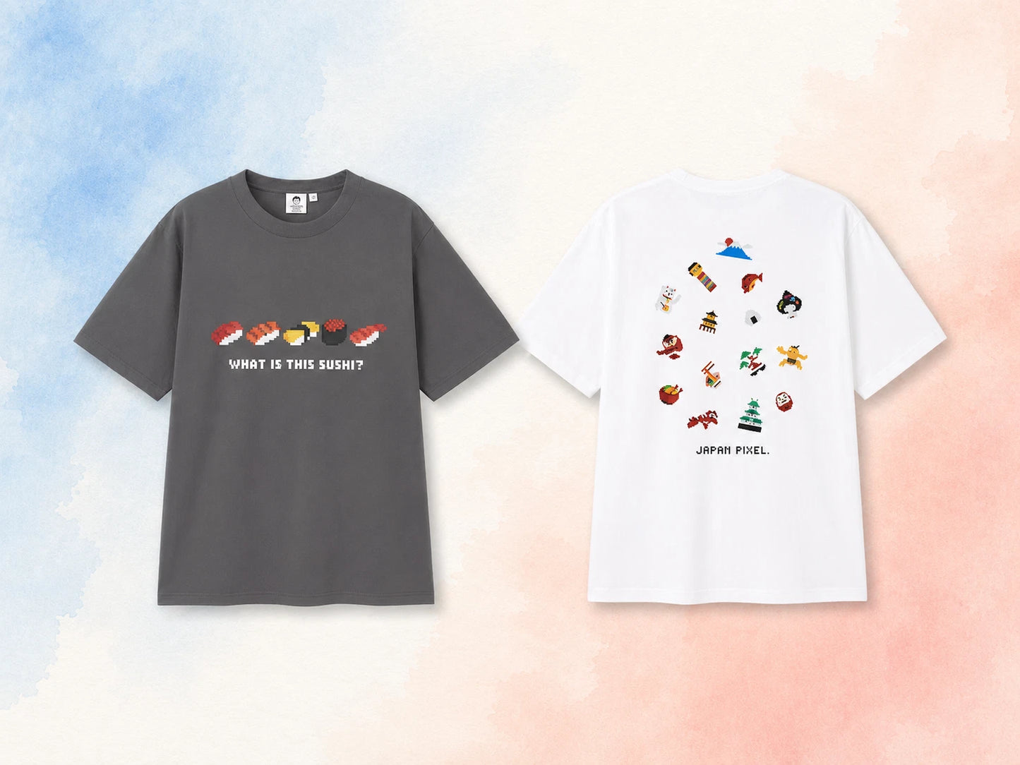 GU Graphic T-Shirt OMIYAGE Makoto Oozu Pixel Art Sushi Japan Icon Limited Rare