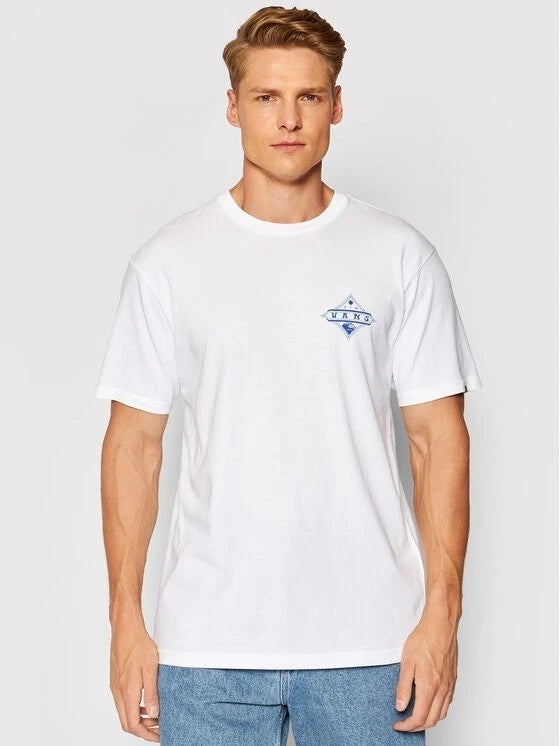 VANS Men's T-shirt Vintage Pointed Shaper VN0A5E7F White Regular Fit Size S BNWT