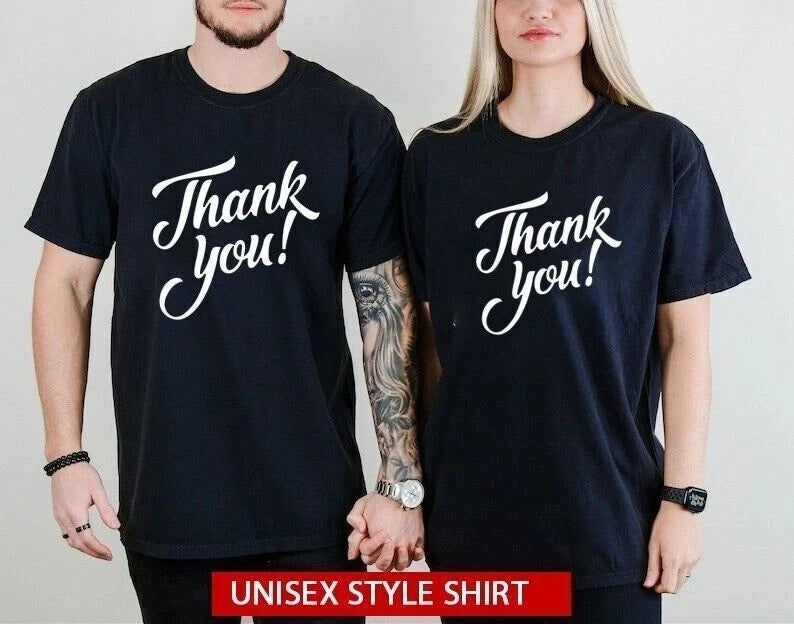 Thank You Shirt Unisex T-Shirt Appreciation Tee Custom Color Gift Casual Graphic