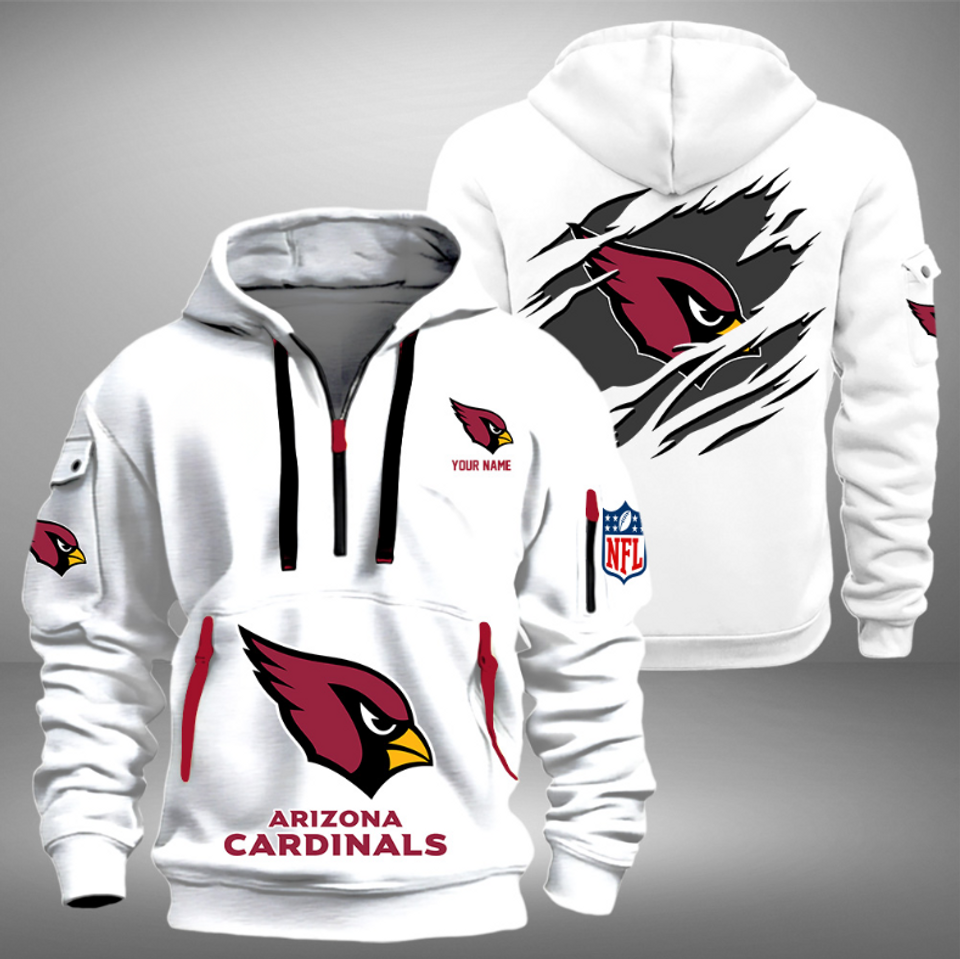 Personalize Arizonna Football Team Quarter Zip Hoodie