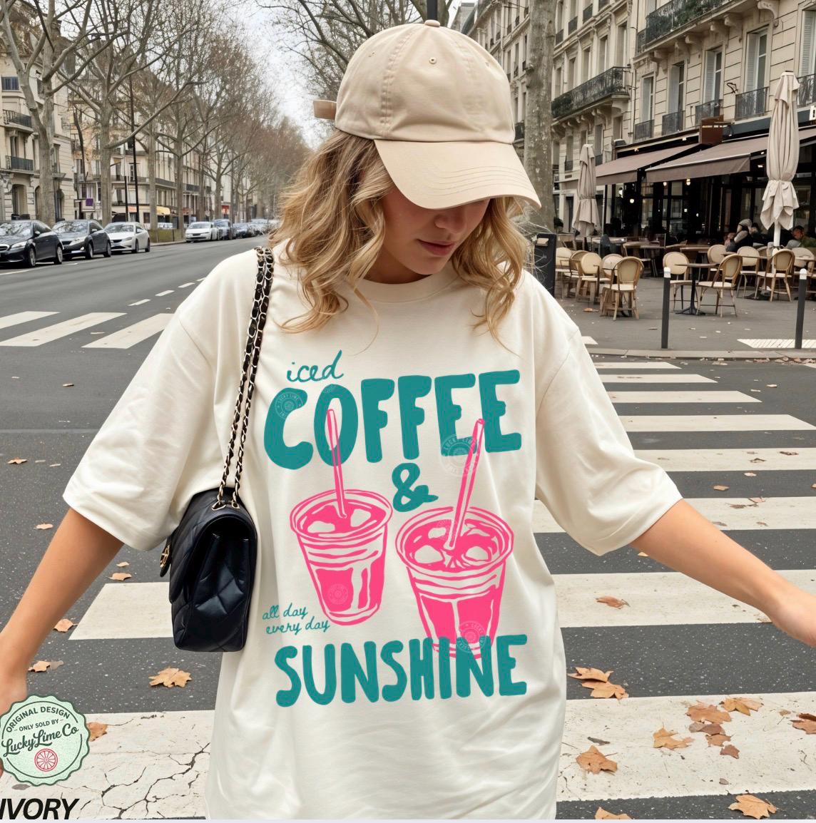 Iced Coffee Sunshine Iced Coffee Coffee Lover Summer Summer Coffee Comfort Colors (1)