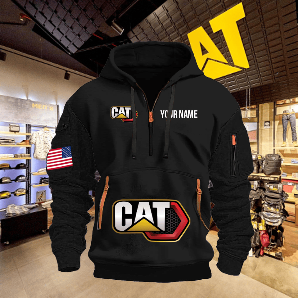 Caterpillar Personalized Quarter Zipper Unisex Hoodie